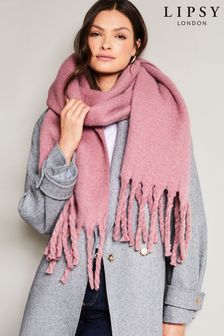 粉色 - Lipsy超柔軟加厚磨毛圍巾 (Q40499) | NT$740