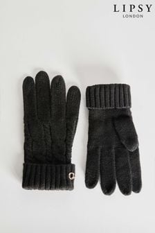 Miękkie rękawiczki o warkoczowym splocie Lipsy (Q40524) | 35 zł