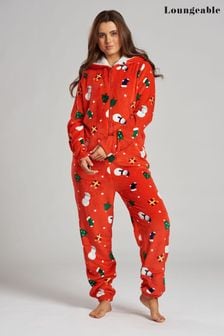 Loungeable Red Christmas Luxury Fleece All-In-One (Q40959) | €21