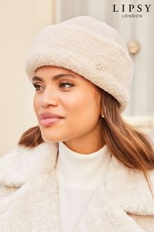 Lipsy Ivory White Bowler Style Shearling Hat (Q41186) | €27