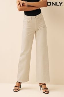 ONLY Cream High Waisted Wide Leg Jean (Q41333) | ₪ 176