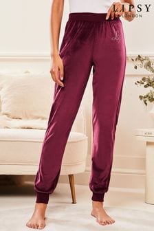 Lipsy Berry Red Super Soft Cuffed Velour Joggers (Q41388) | €11.50