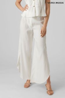 Široke lanene hlače z razporkom ob strani Vero Moda (Q41501) | €25