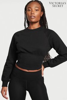Victoria's Secret Pure Black Fleece Crew Sweatshirt (Q41520) | €25