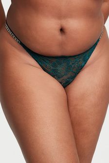 Victoria's Secret Black Ivy Green Skinny Chain Brazilian Shine Strap Knickers (Q41526) | €22.50