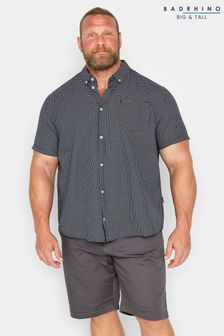Blue - Badrhino Big & Tall Short Sleeve Shirt (Q41619) | kr550