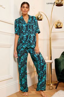 Love & Roses Green Animal Super Soft Button Through Pyjamas (Q41634) | KRW76,900