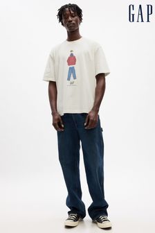 Gap White Unisex Sean Wotherspoon Graphic Short Sleeve Oversized T-Shirt (Q41817) | LEI 209