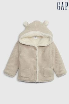 Gap Cream Sherpa-Lined Bear Hooded Hoodie (Newborn - 24mths) (Q41819) | €39