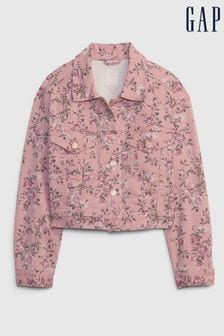 Gap Pink LoveShackFancy Floral Icon Denim Jacket (Q42182) | €33
