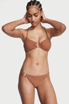 Victoria's Secret Toasted Sugar Brown Cross Over Shimmer Swim Bikini Top (Q42248) | kr454