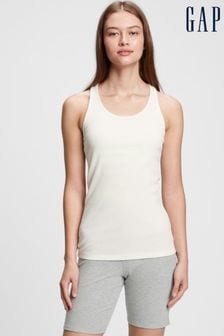 Bela - Rebrasta majica brez rokavov s podporo Gap (Q42404) | €21
