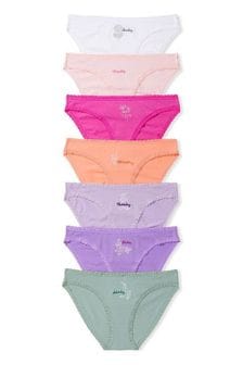 Victoria's Secret White/Pink/Orange/Purple/Green Bikini Knickers Multipack (Q42515) | kr454
