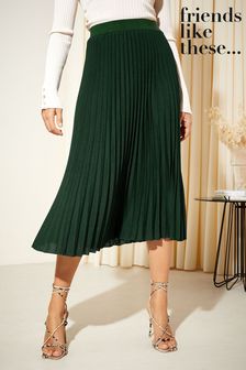 Friends Like These Green Petite Pleat Summer Midi Skirt (Q42852) | 110 zł