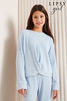 Lipsy Light Blue Cosy Knot Front Pyjamas (5-16yrs) (Q42990) | $41 - $54