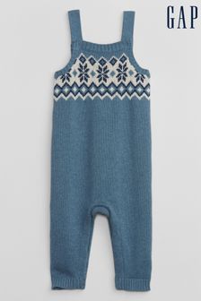 Gap Blue Fair Isle Knitted Sleeveless Baby Romper (Q43182) | €18.50