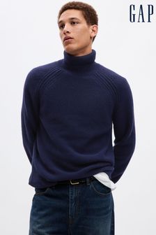 Niebieski - Dzianinowy sweter Gap z długim rękawem i golfem (Q43212) | 315 zł