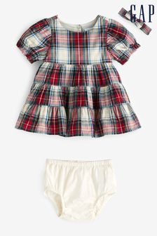 Gap Red Short Sleeve Plaid Baby Dress (Newborn - 24mths) (Q43237) | kr454