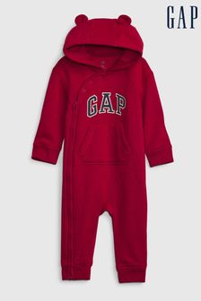 Gap onesie met capuchon en gebogen logo - Baby (pasgeboren - 24 maanden) (Q43239) | €38