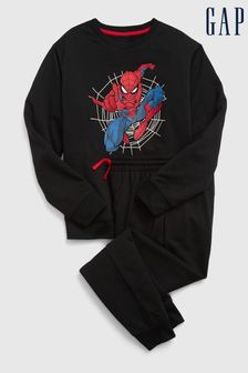 Gap Black Marvel Spiderman Long Sleeve Pyjama Set (6-13yrs) (Q43258) | €40