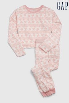 Gap Pink Print Long Sleeve Crew Neck Pyjama Set (6-13yrs) (Q43262) | kr389