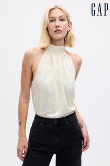 Weiß - Gap Top aus Satin mit Neckholder (Q43281) | 62 €