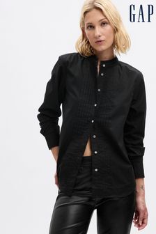 Черный - Рубашка с пуговицами из органического хлопка с отделкой камнями Gap (Q43282) | €76