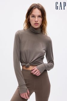Gap Brown Breathable Long Sleeve Turtle Neck T-Shirt (Q43295) | €47