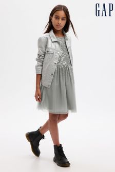 Gap Grey Tulle Sequin Dress (Q43321) | €25