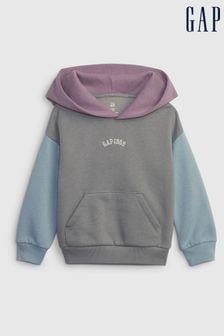 Grey - Gap 1969 Colourblock Arch Logo Hoodie (12mths-5yrs) (Q43323) | kr330