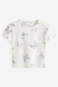 Gap Floral White Butterfly Vintage Crew Neck Short Sleeve T-Shirt (4-13yrs) (Q43353) | €13