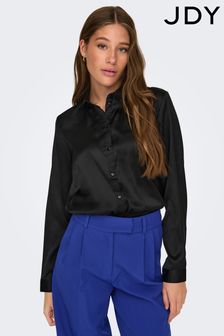 JDY Black Long Sleeve Button Up Satin Shirt (Q43694) | 34 €