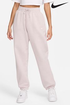 Roz pal - Larg Pantaloni de sport din fleece cu talie înaltă Nike Phoenix (Q43695) | 328 LEI