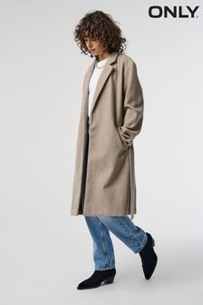 ONLY Brown Tailored Belted Wrap Coat (Q43716) | €86