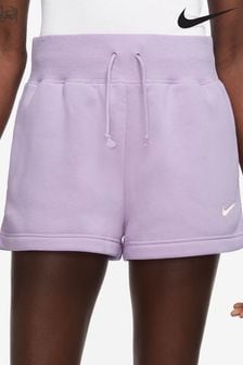 Lila mov - Pantaloni scurți din fleece cu talie înaltă Nike Phoenix (Q43736) | 269 LEI
