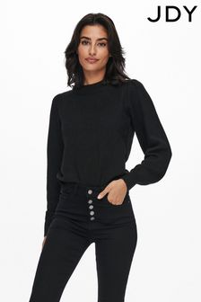 Črna - Jdy udoben pulover z nabranimi rameni (Q43743) | €29