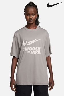 Nike Grey Oversized Swoosh Logo T-Shirt (Q43744) | €54