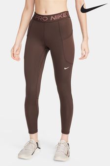 Braun - Nike Pro 365 7/8-Leggings mit Taschen und mittelhohem Bund (Q43784) | 70 €