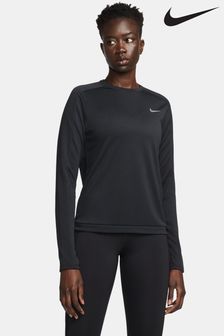 Nike Black Dri Fit Crew Neck Long Sleeve Running Top (Q43806) | kr493