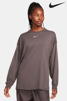 Nike Black Oversized Mini Swoosh Long Sleeve T-Shirt (Q43845) | €64