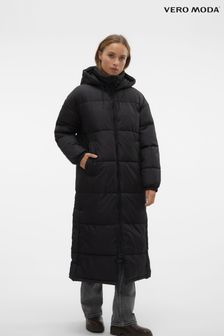 VERO MODA Black Longline Hooded Padded Coat (Q43847) | €99