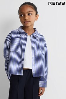 Reiss Blue Danica Teen Striped Cotton Shirt (Q44382) | €62