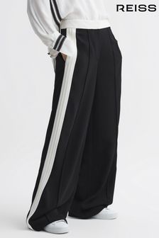 Reiss Black Bryn Contrast Waistband Pintuck Trousers (Q44385) | NT$13,680