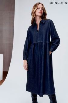 Monsoon Blue Alana Midi Zip Dress (Q44624) | 130 €