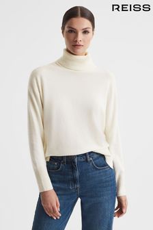 Reiss Cream Alexis Wool Blend Roll Neck Jumper (Q44792) | AED706