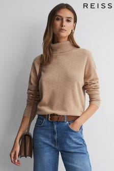 Reiss Camel Alexis Wool Blend Roll Neck Jumper (Q44828) | AED706