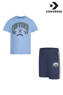 Blau - Converse Club T-Shirt und Shorts Set​​​​​​​ (Q45124) | 55 €