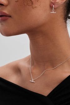 Simply Silver Sterling Silver Tone 925 T Bar Pendant Necklace (Q45174) | €46