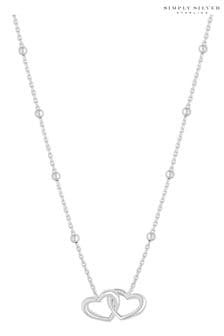 Simply Silver Sterling Silver Tone 925 Interlink Heart Necklace (Q45208) | SGD 74