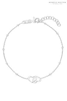 Simply Silver Interlink Heart Bracelet (Q45237) | kr460